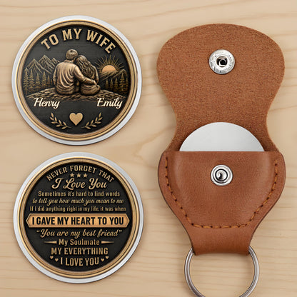 Custom Pocket Hug - Personalized Anniversary Wedding Gifts For Husband And Wife, Him And Her - Love Token Lasts Forever