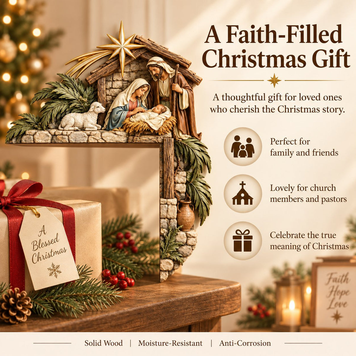 🎄 Christmas Nativity Door Frame Corner Decor — A Meaningful Holiday Accent ✨