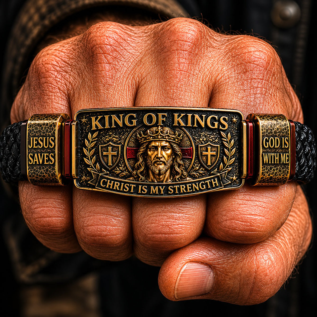✝️King of Kings Faith Bracelet – Adjustable Christian Wristband Gift