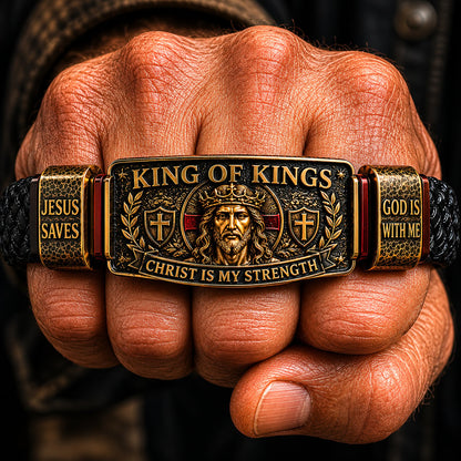 ✝️King of Kings Faith Bracelet – Adjustable Christian Wristband Gift