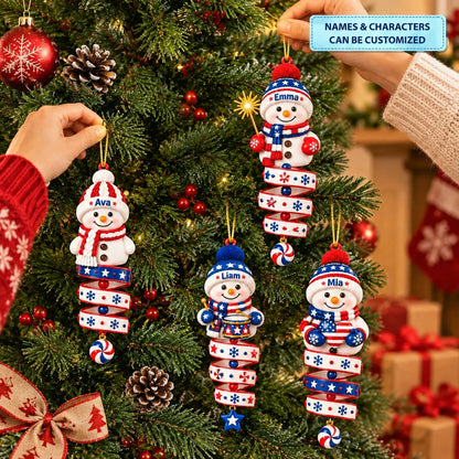 Personalized Patriotic Snowman Custom‑Shape Ornament