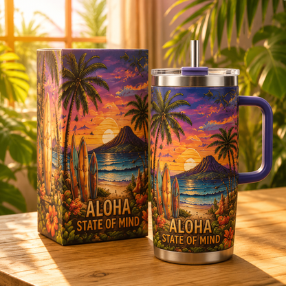 🌴 Yeki Life™ Tropical Paradise 30oz/40oz Tumbler – Bring Vacation Vibes Wherever You Go