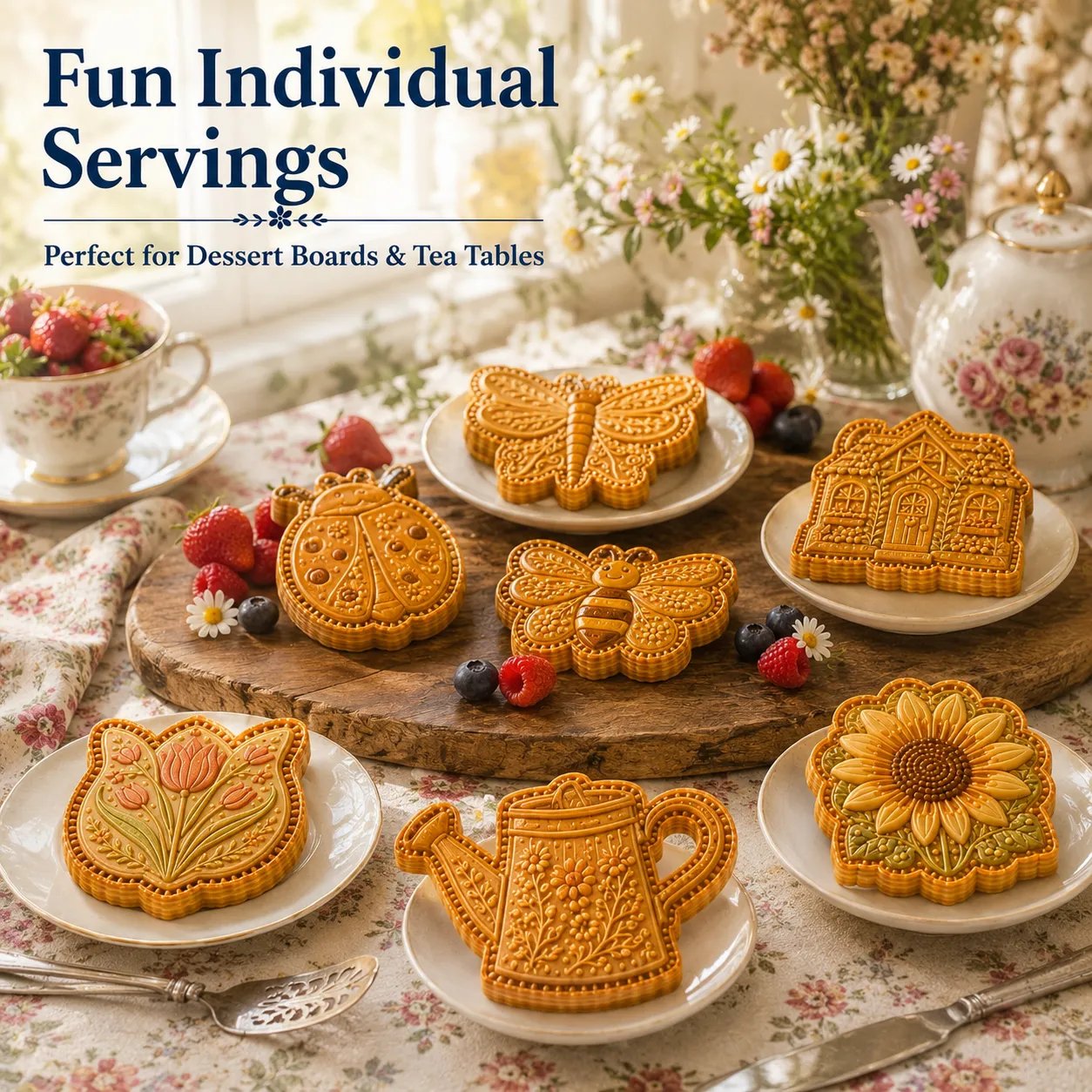 ⏳ Last Day 50% OFF – 🌸 8-Design Spring Garden Mini Pie Mold Collection | Reusable Embossed Molds for Shaping Detailed Bee, Butterfly, Ladybug, Sunflower, Cottage & More 🥧✨