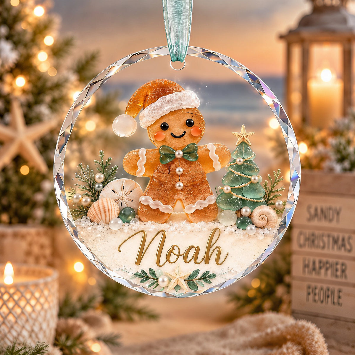 🎄✨Personalized Coastal Beach Christmas Ornament