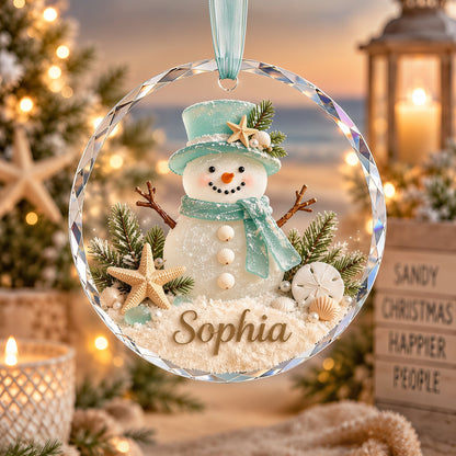 🎄✨Personalized Coastal Beach Christmas Ornament