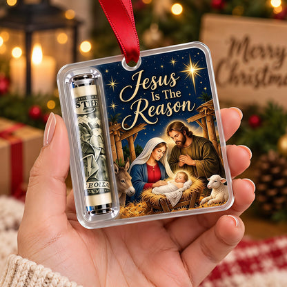 Religious Christmas Money Holder Ornament with Nativity Scenes