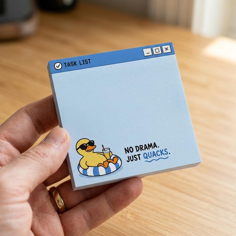 🦆 Quack Up Your Reminders! Cute & Sassy Duck Sticky Notes (4-Pack) 🌟