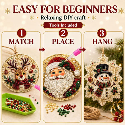 ✨🎁6 Pcs Christmas DIY Diamond Painting Ornaments