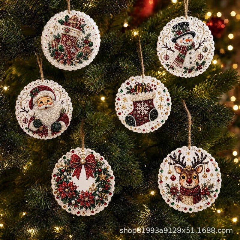 ✨🎁6 Pcs Christmas DIY Diamond Painting Ornaments