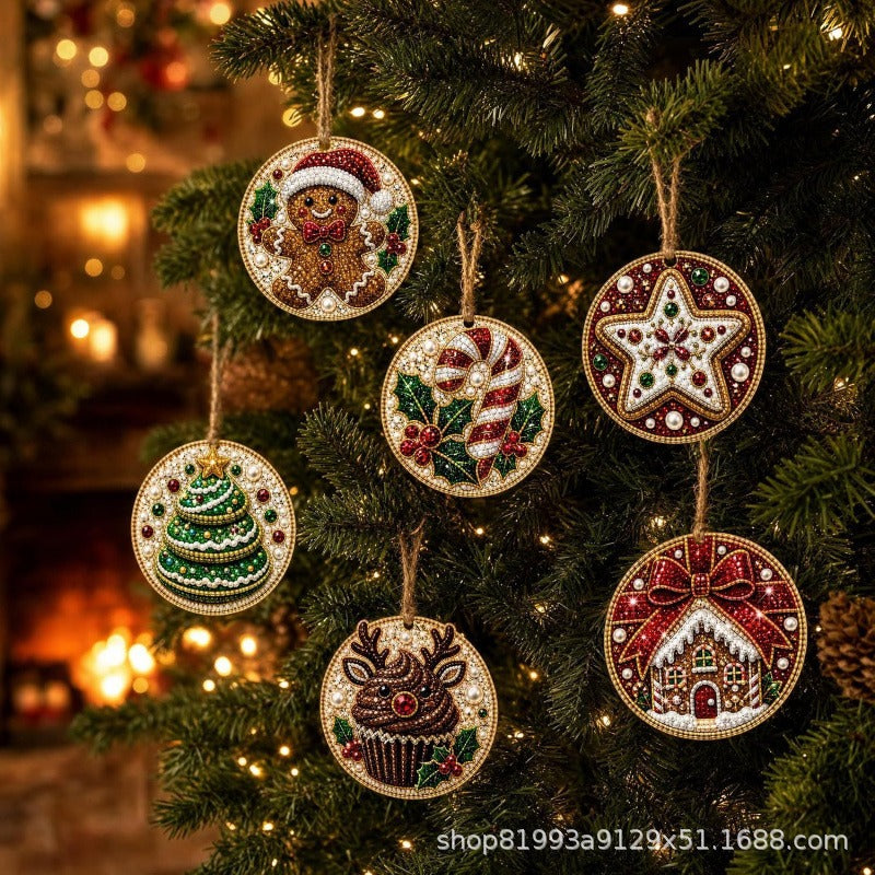 ✨🎁6 Pcs Christmas DIY Diamond Painting Ornaments