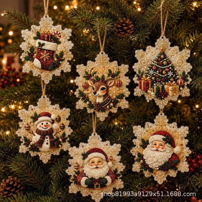 ✨🎁6 Pcs Christmas DIY Diamond Painting Ornaments