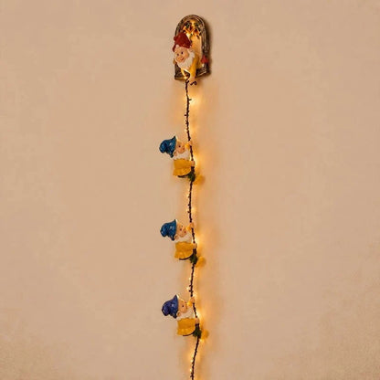 🎄✨Handmade Climbing Gnome Christmas StringLights, Indoor OutdoorWall Hanging Holiday Decor