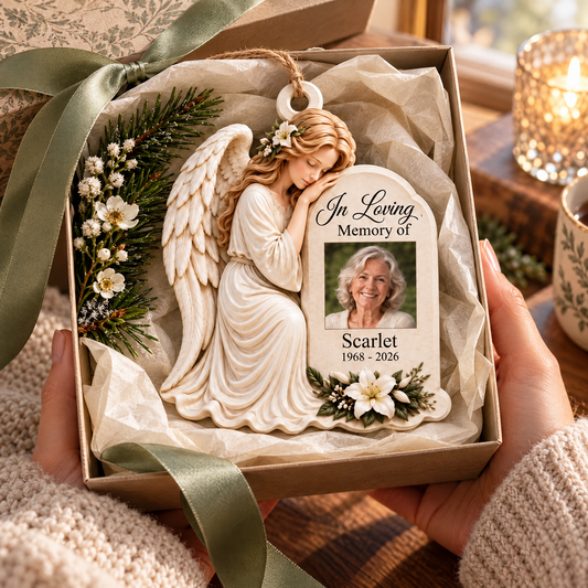 Personalized Angel In Loving Memory Photo Ornament
