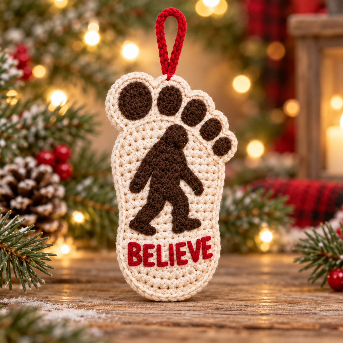 🦶🎄Bigfoot Christmas Footprint Ornaments – A Funny Holiday Keepsake for Sasquatch Fans
