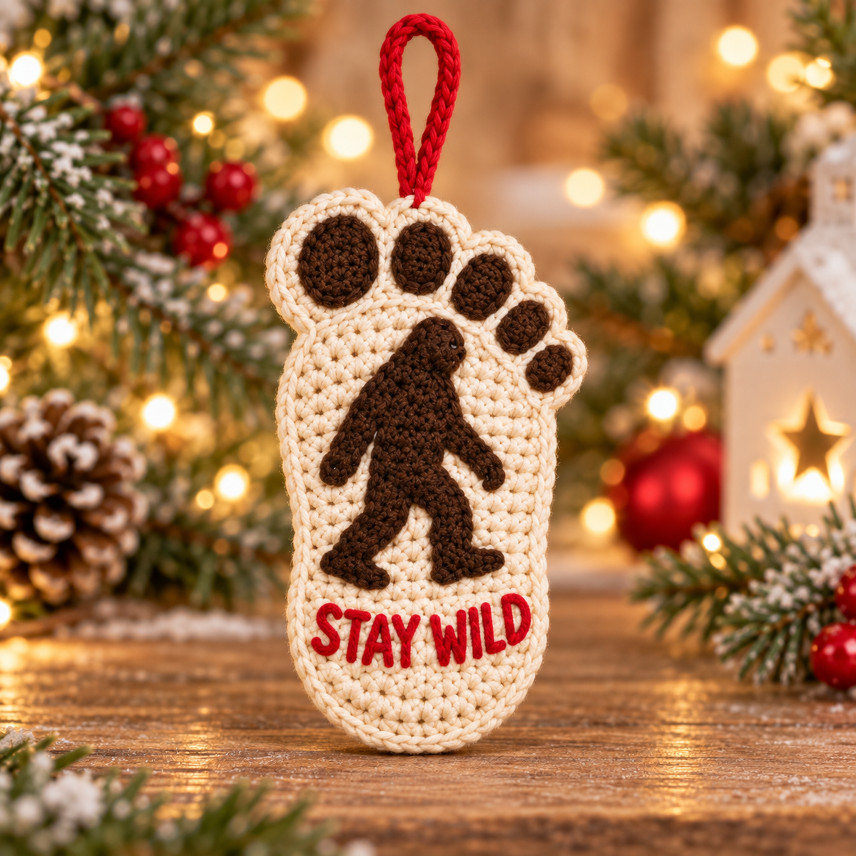 🦶🎄Bigfoot Christmas Footprint Ornaments – A Funny Holiday Keepsake for Sasquatch Fans