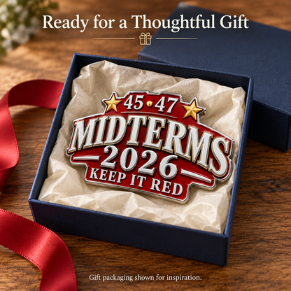 🇺🇸 Premium Metal "45-47 Keep It Red" 2026 Midterms Car Emblem | Heavy-Duty Bumper Badge