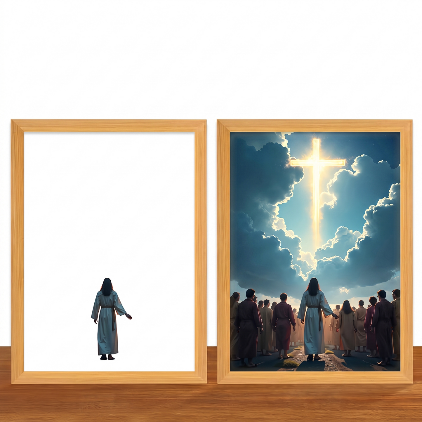 Faith That Glows At Night 🕊️ Illuminated Christian Art Frame | Eye‑Safe LED Devotional Night Lamp, Rechargeable & USB Option, Religious Keepsake Gift