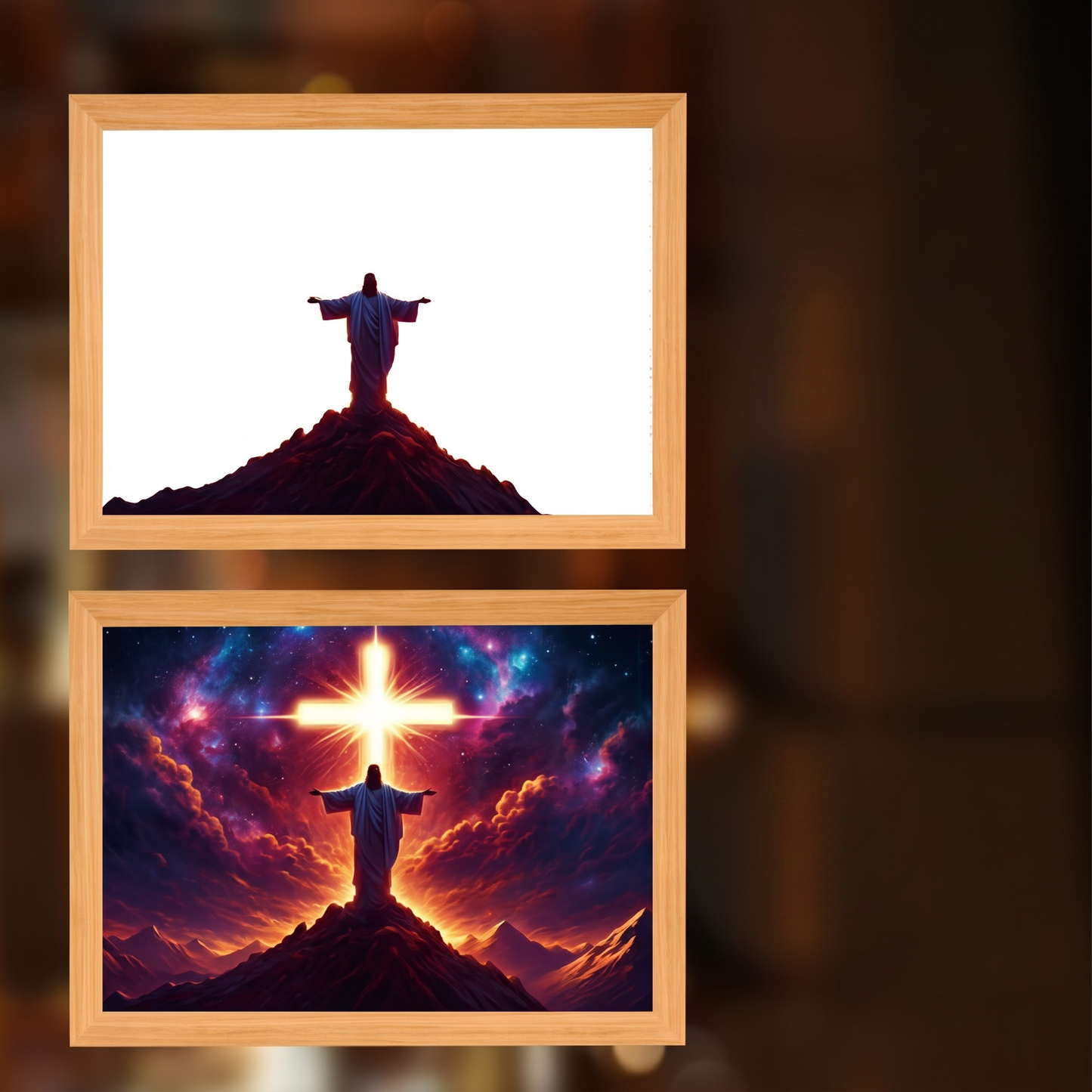 Faith That Glows At Night 🕊️ Illuminated Christian Art Frame | Eye‑Safe LED Devotional Night Lamp, Rechargeable & USB Option, Religious Keepsake Gift