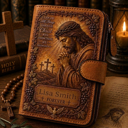 Personalized Christian Wallet – Custom Name Faith Wallet with Bible Verse