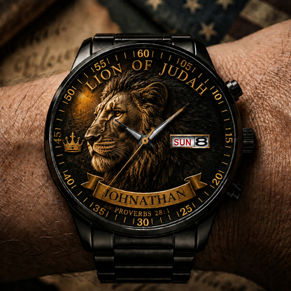 🔥Last Day Promotion-49% OFF✝️ Personalized "Man of God" Premium Watch | A Daily Reminder of Faith & Strength 🦅