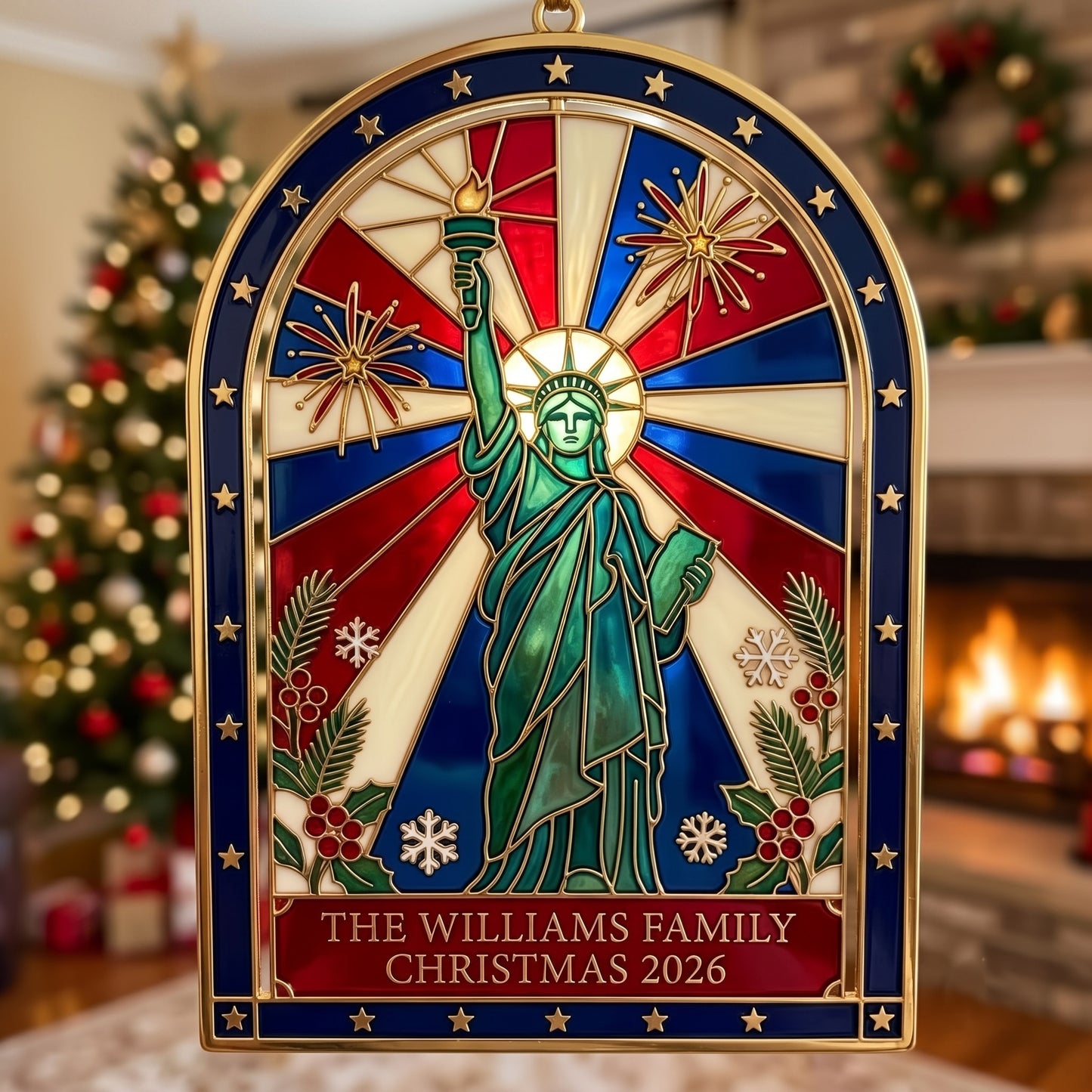 USA 250th Anniversary Christmas Ornament 🦅 | Premium Acrylic Patriotic Keepsake, Double‑Sided Printed Hanging Decoration