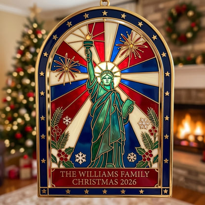 USA 250th Anniversary Christmas Ornament 🦅 | Premium Acrylic Patriotic Keepsake, Double‑Sided Printed Hanging Decoration