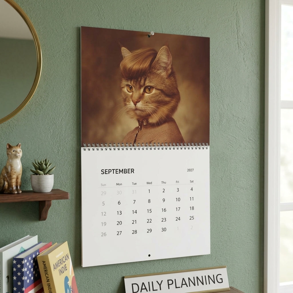 Funny 2027 Wall Calendar Cat