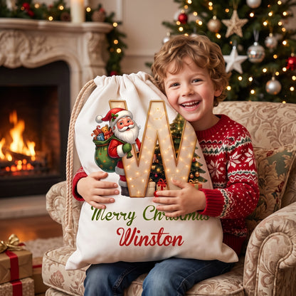 Personalized Christmas Initial Santa Sack