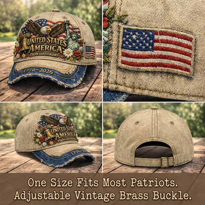 The "Spirit of '76" Vintage 3D Embroidered Cap🦅