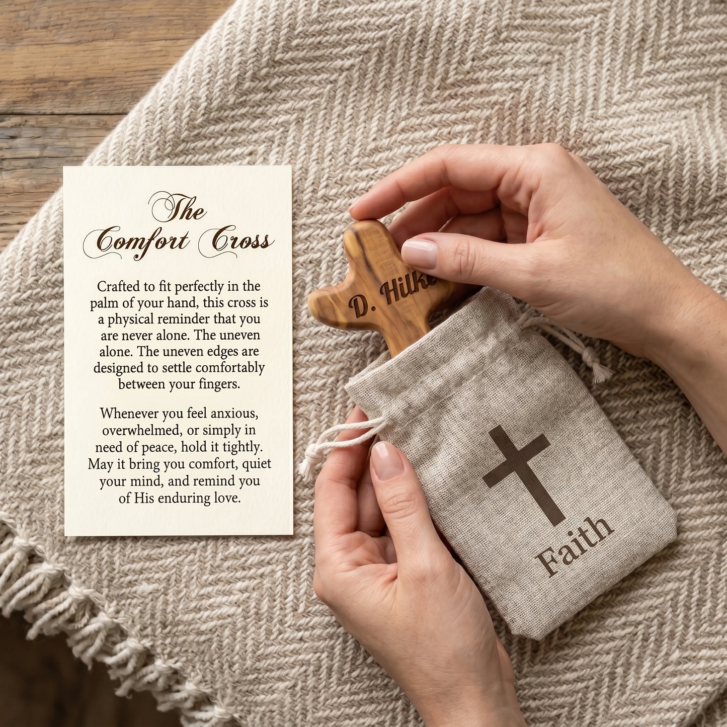 The Handheld Comfort Cross | A Tangible Reminder of Peace & Faith 🕊️✝️