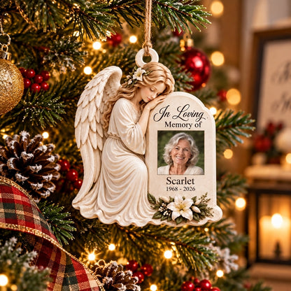 Personalized Angel In Loving Memory Photo Ornament