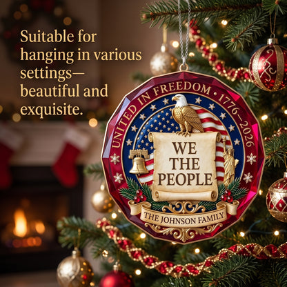 USA 250th Anniversary Christmas Ornament 🦅 | Premium Acrylic Patriotic Keepsake, Double‑Sided Printed Hanging Decoration
