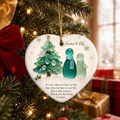 Personalized Couple Sea‑Glass‑Inspired Ceramic Ornament