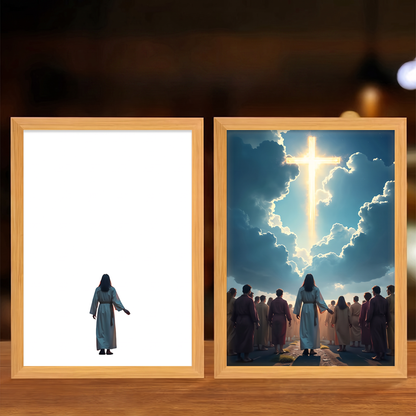 Faith That Glows At Night 🕊️ Illuminated Christian Art Frame | Eye‑Safe LED Devotional Night Lamp, Rechargeable & USB Option, Religious Keepsake Gift