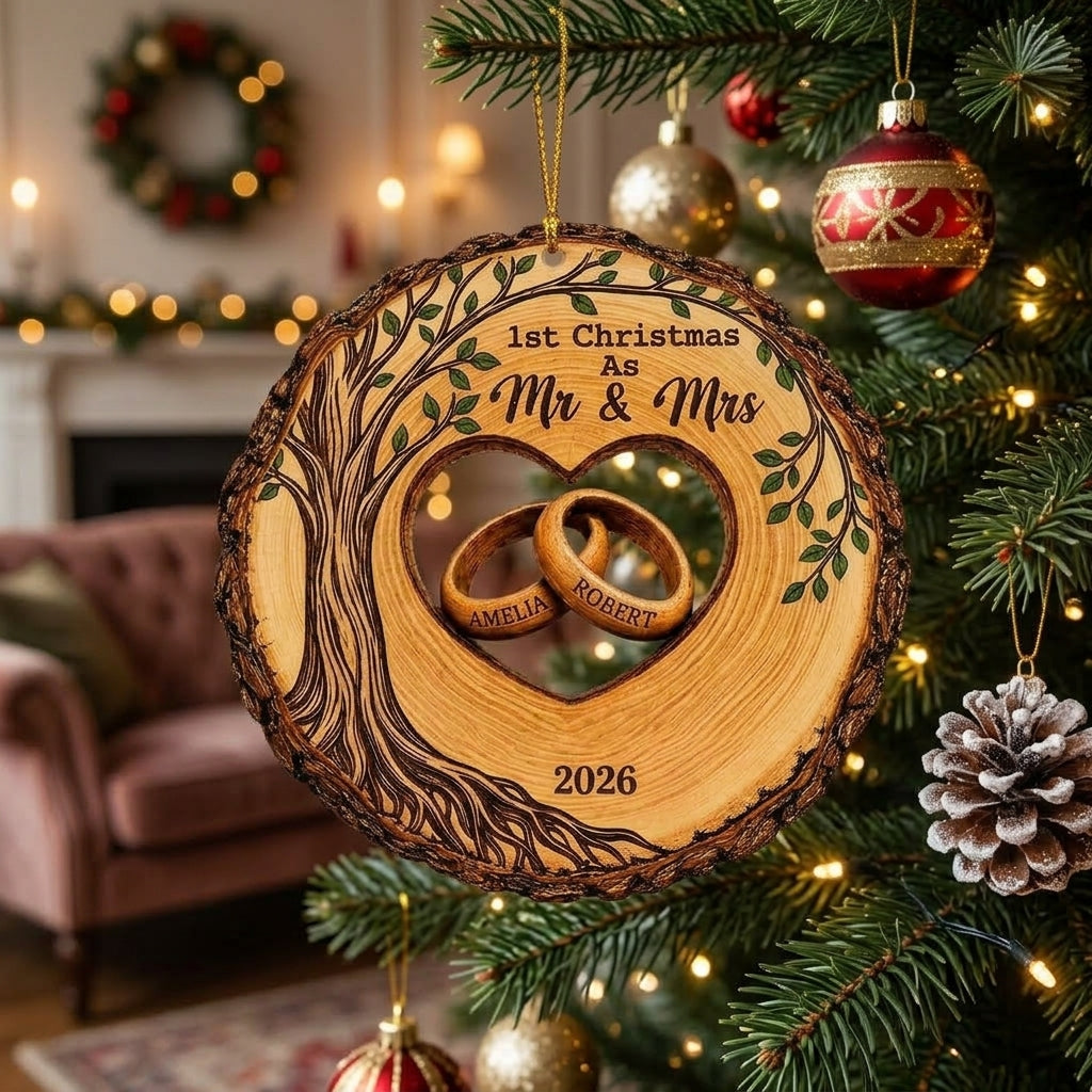 Personalized First Christmas Married Ornament