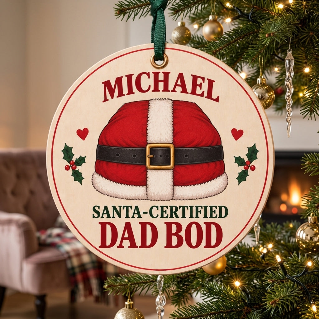 Personalized Funny Santa-Certified  Christmas Ornament
