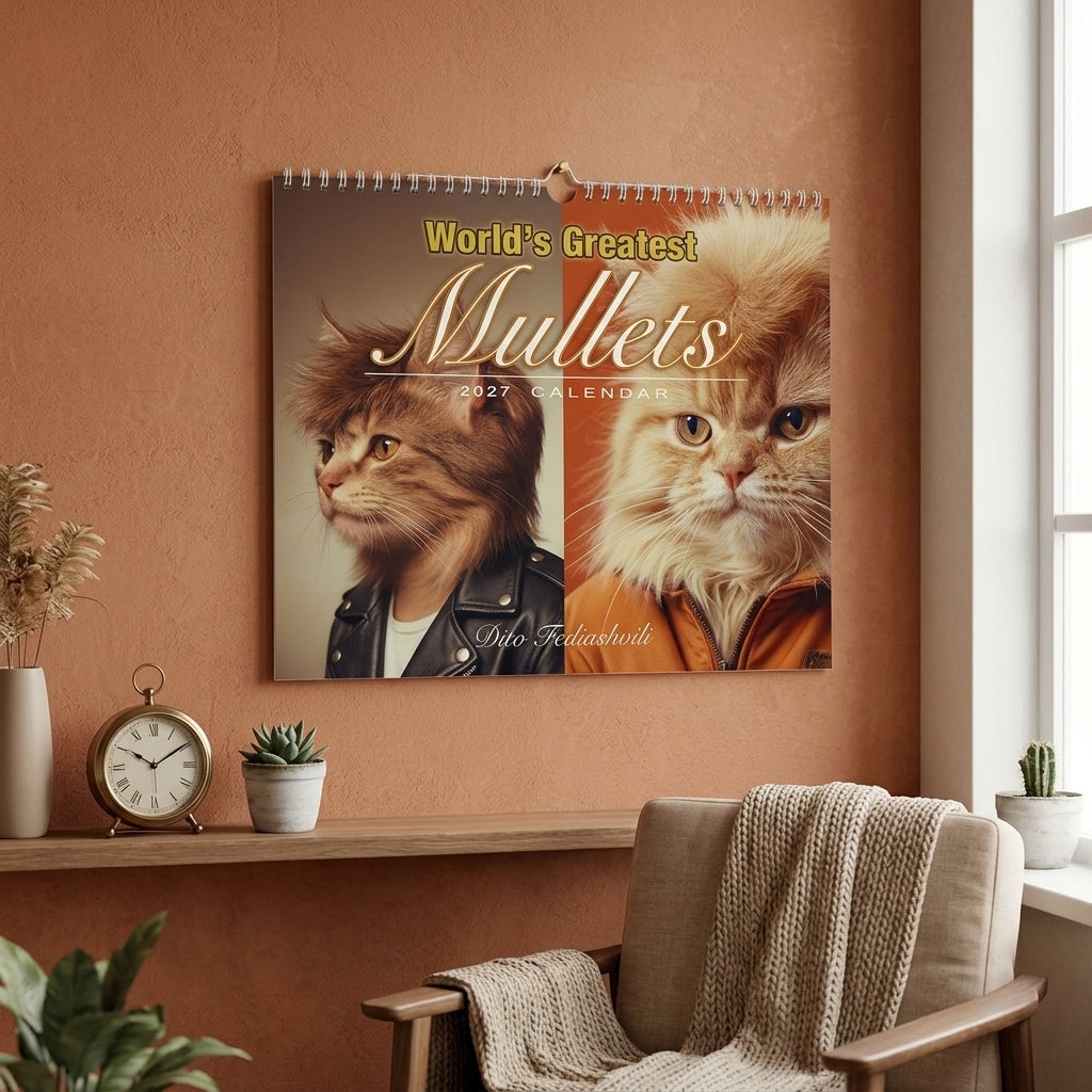 Funny 2027 Wall Calendar Cat