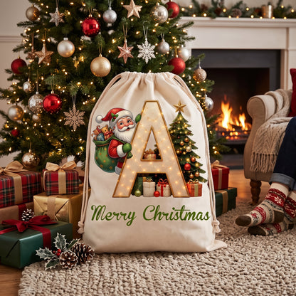 Personalized Christmas Initial Santa Sack