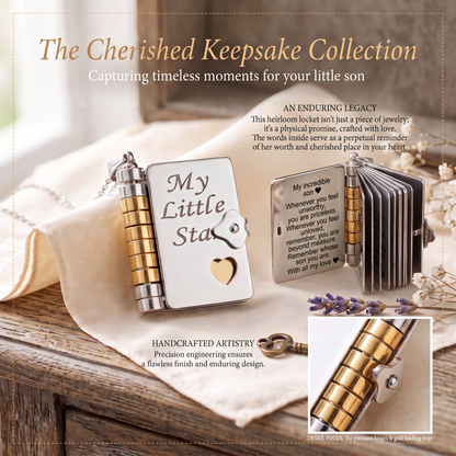 Mini Book Locket Necklace | Hidden Inspirational Message For Son & Daughter 💌