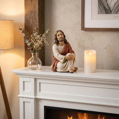 🌟 "Quiet Moments" Sitting Jesus Figurine | Your Everyday Desk & Home Companion 🕊️
