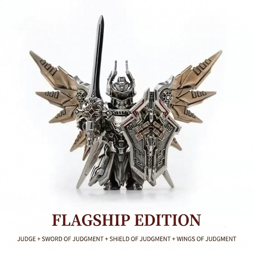 Mech Justicar Metal Mini Figurine | Interchangeable Magnetic Weapons & Wings
