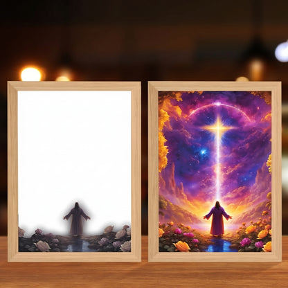 Faith That Glows At Night 🕊️ Illuminated Christian Art Frame | Eye‑Safe LED Devotional Night Lamp, Rechargeable & USB Option, Religious Keepsake Gift