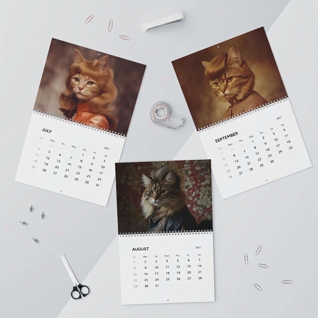 Funny 2027 Wall Calendar Cat