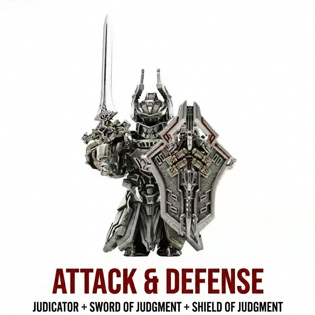 Mech Justicar Metal Mini Figurine | Interchangeable Magnetic Weapons & Wings