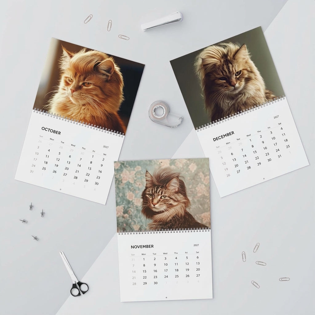 Funny 2027 Wall Calendar Cat