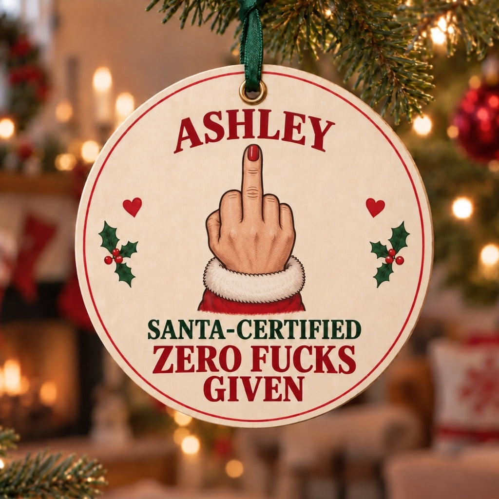 Personalized Funny Santa-Certified  Christmas Ornament