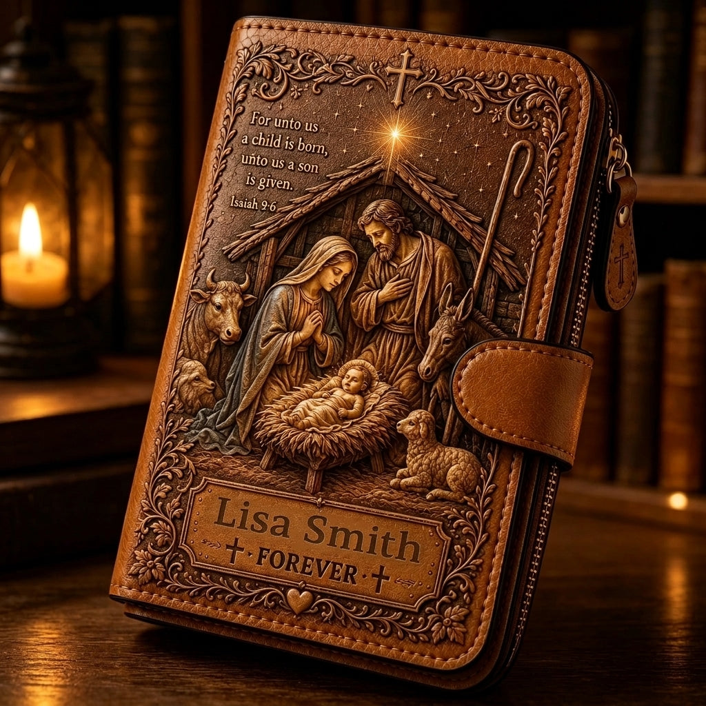 Personalized Christian Wallet – Custom Name Faith Wallet with Bible Verse