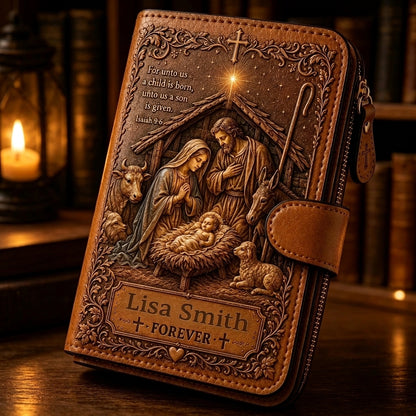 Personalized Christian Wallet – Custom Name Faith Wallet with Bible Verse