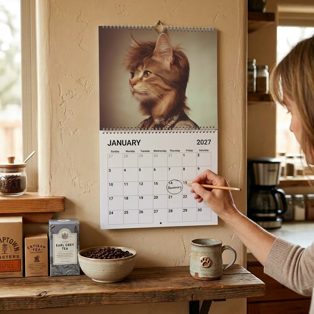 Funny 2027 Wall Calendar Cat