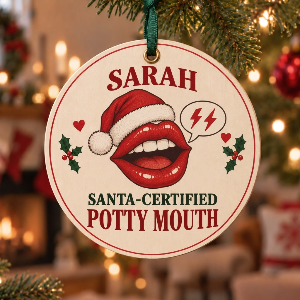 Personalized Funny Santa-Certified  Christmas Ornament